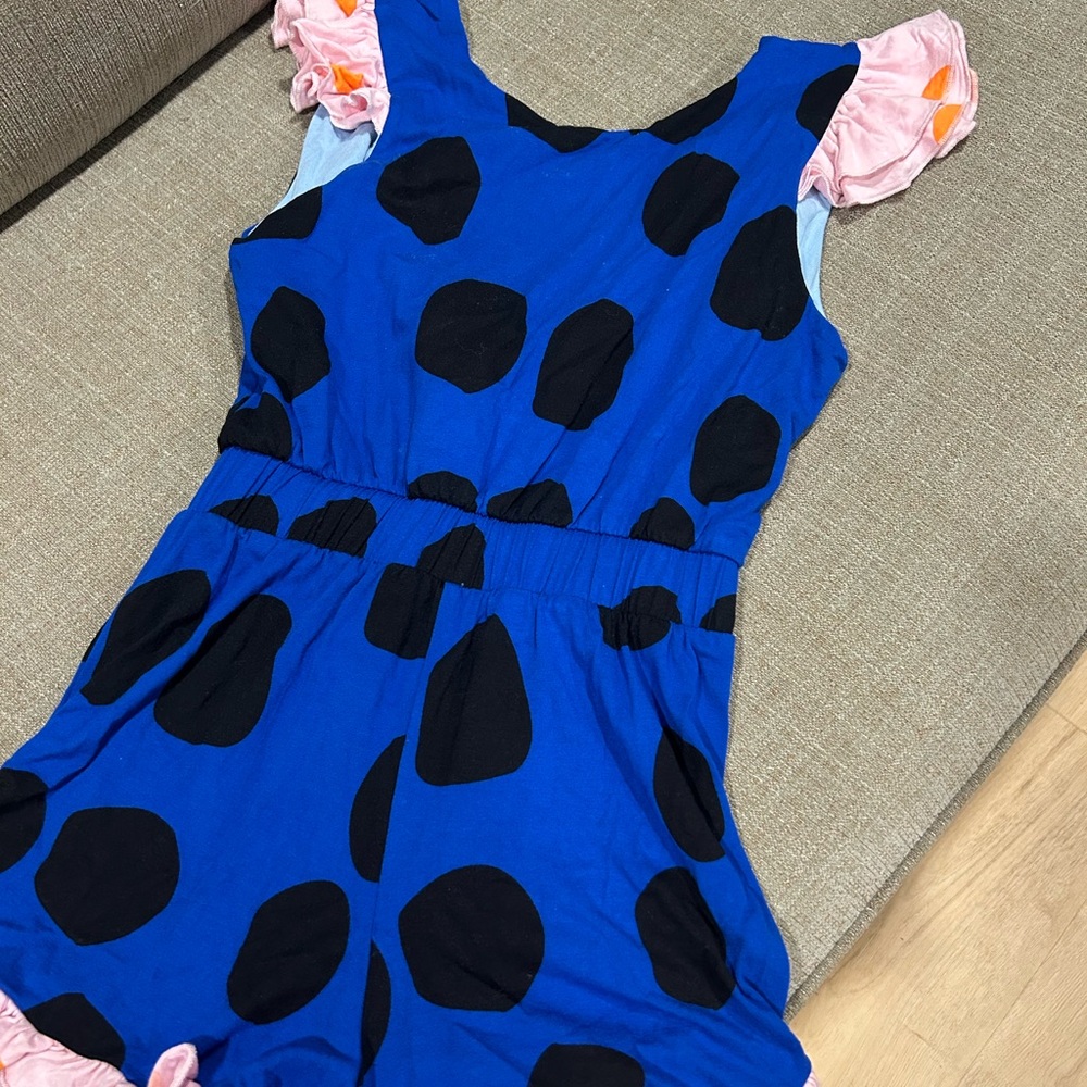 WAUW CAPOW Blue and Black Jumpsuit with Polka Dots